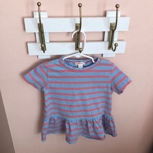 Crewcuts striped shirt with ruffle